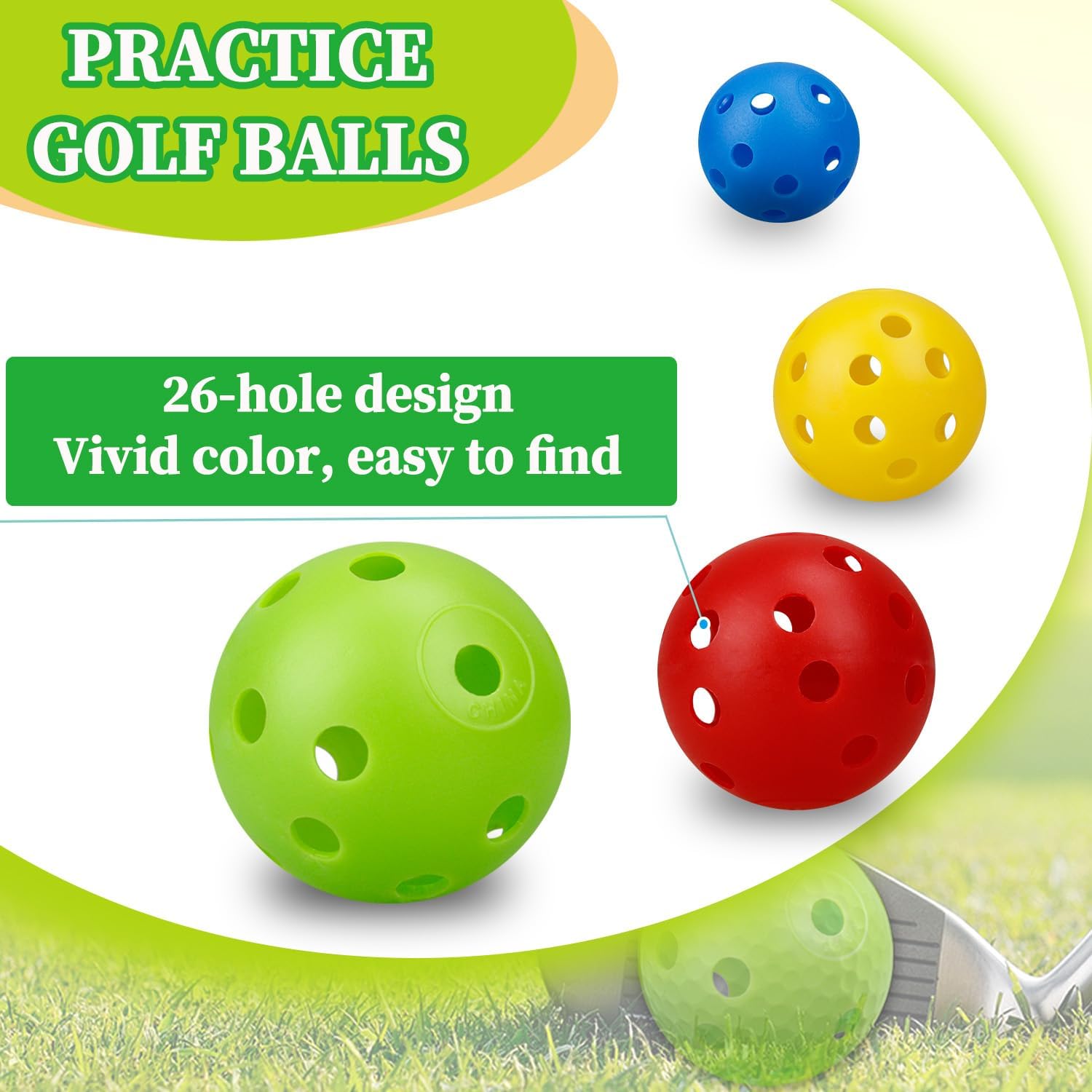 24 Uds. 42MM plástico perforad - Practice Equipment For Golf reseña y precio